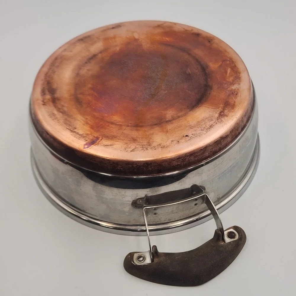 Vintage Presto Pride Stainless Steel Saucepan Copper Bottom A-9 9 Inch